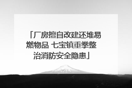 厂房擅自改建还堆易燃物品 七宝镇重拳整治消防安全隐患