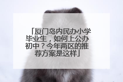 厦门岛内民办小学毕业生，如何上公办初中？今年两区的推荐方案是这样