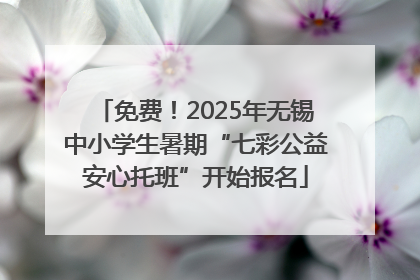 免费！2025年无锡中小学生暑期“七彩公益安心托班”开始报名