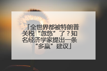 全世界都被特朗普关税“忽悠”了？知名经济学家提出一条“多赢”建议