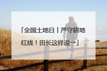 全国土地日丨严守耕地红线！田长这样说→