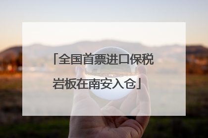 全国首票进口保税岩板在南安入仓