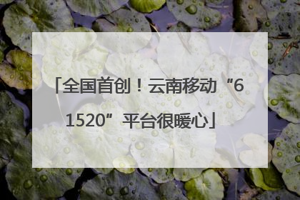 全国首创！云南移动“61520”平台很暖心
