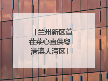 兰州新区首茬菜心直供粤港澳大湾区