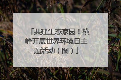 共建生态家园！横峰开展世界环境日主题活动（图）