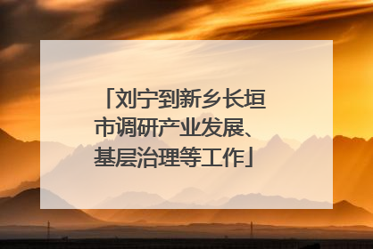 刘宁到新乡长垣市调研产业发展、基层治理等工作