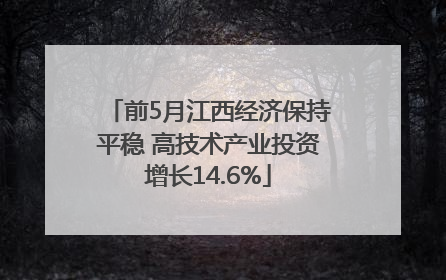前5月江西经济保持平稳 高技术产业投资增长14.6%