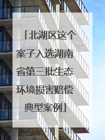 北湖区这个案子入选湖南省第三批生态环境损害赔偿典型案例