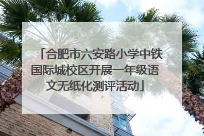 合肥市六安路小学中铁国际城校区开展一年级语文无纸化测评活动