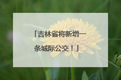 吉林省将新增一条城际公交！