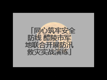 同心筑牢安全防线 醴陵市军地联合开展防汛救灾实战演练