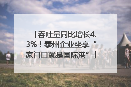 吞吐量同比增长4.3%！泰州企业坐享“家门口就是国际港”