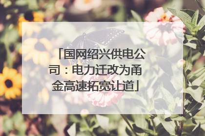 国网绍兴供电公司：电力迁改为甬金高速拓宽让道