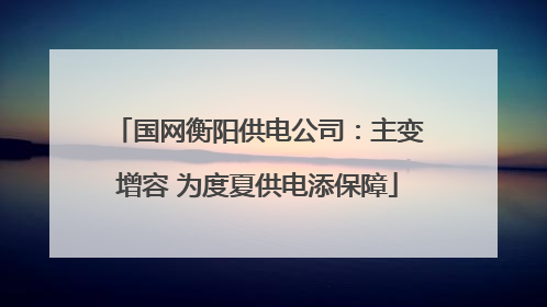 国网衡阳供电公司：主变增容 为度夏供电添保障