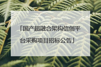 国产超融合架构信创平台采购项目招标公告