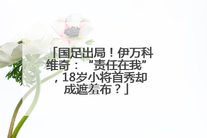 国足出局！伊万科维奇：“责任在我”，18岁小将首秀却成遮羞布？