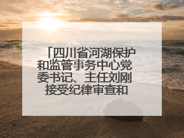 四川省河湖保护和监管事务中心党委书记、主任刘刚 接受纪律审查和监察调查