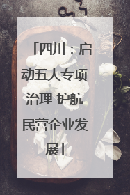 四川：启动五大专项治理 护航民营企业发展