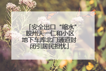 安全出口“缩水” 胶州天一仁和小区地下车库北门通道封闭引居民担忧