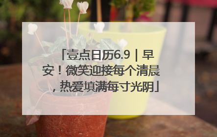 壹点日历6.9｜早安！微笑迎接每个清晨，热爱填满每寸光阴