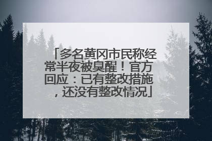 多名黄冈市民称经常半夜被臭醒！官方回应：已有整改措施，还没有整改情况