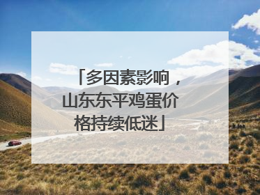 多因素影响，山东东平鸡蛋价格持续低迷