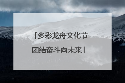 多彩龙舟文化节 团结奋斗向未来
