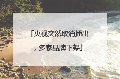 央视突然取消播出，多家品牌下架