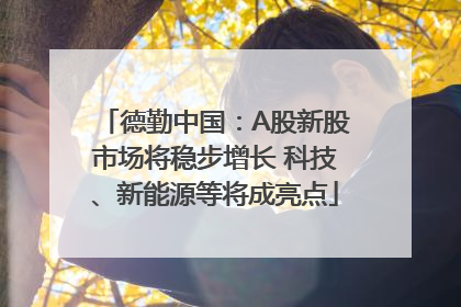 德勤中国：A股新股市场将稳步增长 科技、新能源等将成亮点