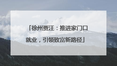 徐州贾汪：推进家门口就业，引领致富新路径