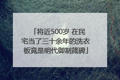 将近500岁 在民宅当了三十余年的洗衣板竟是明代御制箴碑