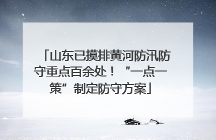 山东已摸排黄河防汛防守重点百余处！“一点一策”制定防守方案