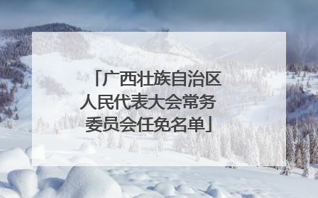 广西壮族自治区人民代表大会常务委员会任免名单