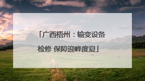 广西梧州：输变设备检修 保障迎峰度夏