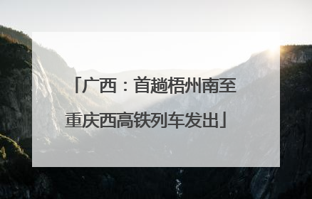 广西：首趟梧州南至重庆西高铁列车发出