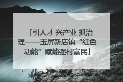 引人才 兴产业 抓治理——玉屏新店镇“红色动能”赋能强村富民