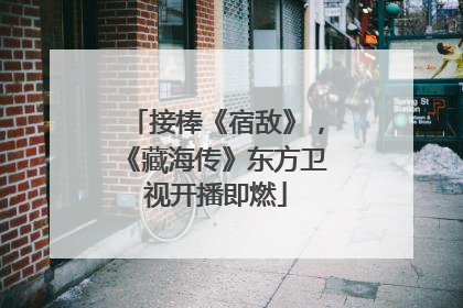 接棒《宿敌》，《藏海传》东方卫视开播即燃