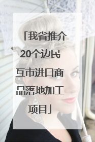 我省推介20个边民互市进口商品落地加工项目