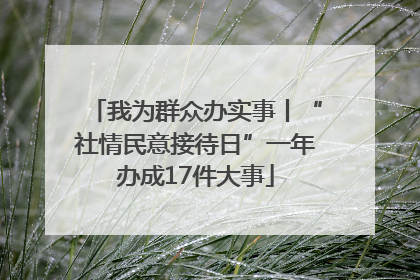 我为群众办实事丨“社情民意接待日”一年办成17件大事