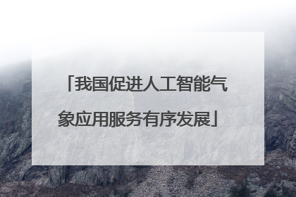 我国促进人工智能气象应用服务有序发展