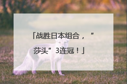 战胜日本组合，“莎头”3连冠！