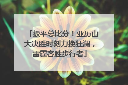 扳平总比分！亚历山大决胜时刻力挽狂澜，雷霆客胜步行者