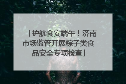 护航食安端午！济南市场监管开展粽子类食品安全专项检查