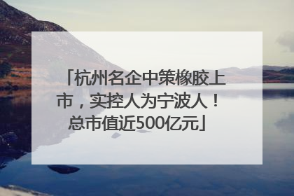 杭州名企中策橡胶上市，实控人为宁波人！总市值近500亿元