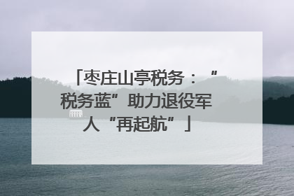 枣庄山亭税务：“税务蓝”助力退役军人“再起航”