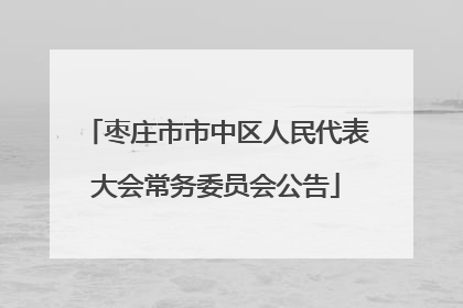 枣庄市市中区人民代表大会常务委员会公告