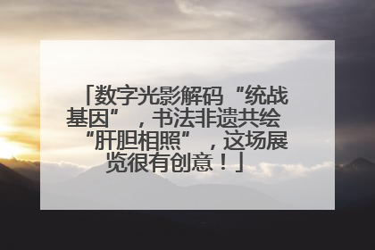 数字光影解码“统战基因”，书法非遗共绘“肝胆相照”，这场展览很有创意！