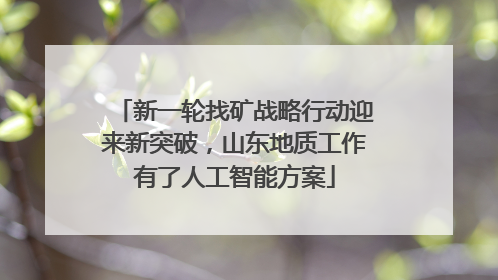 新一轮找矿战略行动迎来新突破，山东地质工作有了人工智能方案