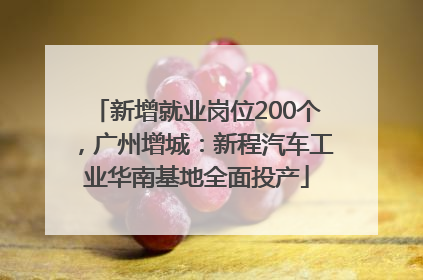 新增就业岗位200个，广州增城：新程汽车工业华南基地全面投产