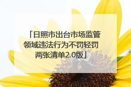 日照市出台市场监管领域违法行为不罚轻罚两张清单2.0版